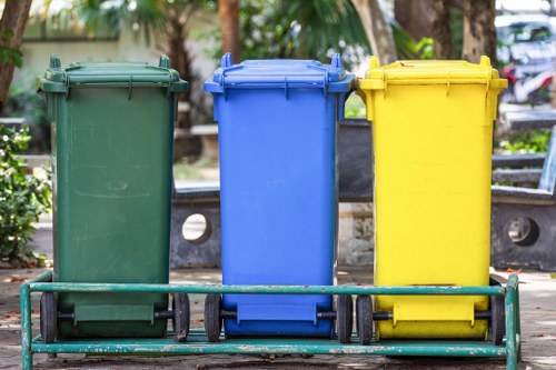 Front-view of a commercial waste collection van in Islington