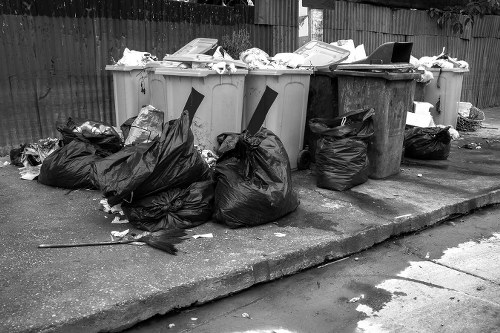 Commercial waste truck parked in Islington business area